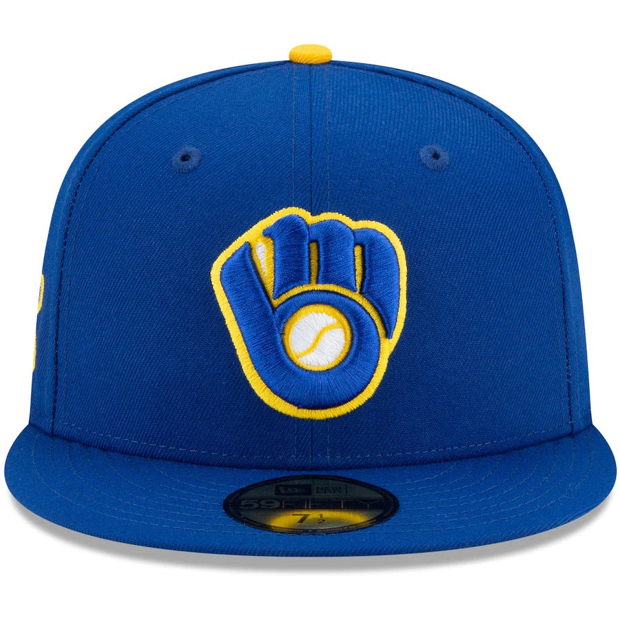 New Era Royal Milwaukee Brewers Authentic Collection 1982 World Series Replica Floral Undervisor 59FIFTY Fitted Hat
