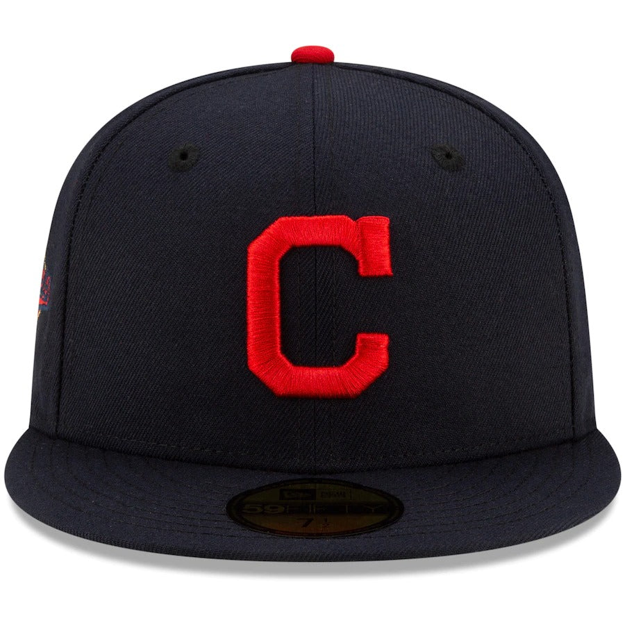 New Era Navy Cleveland Indians Authentic Collection 1997 World Series Replica Floral Undervisor 59FIFTY Fitted Hat