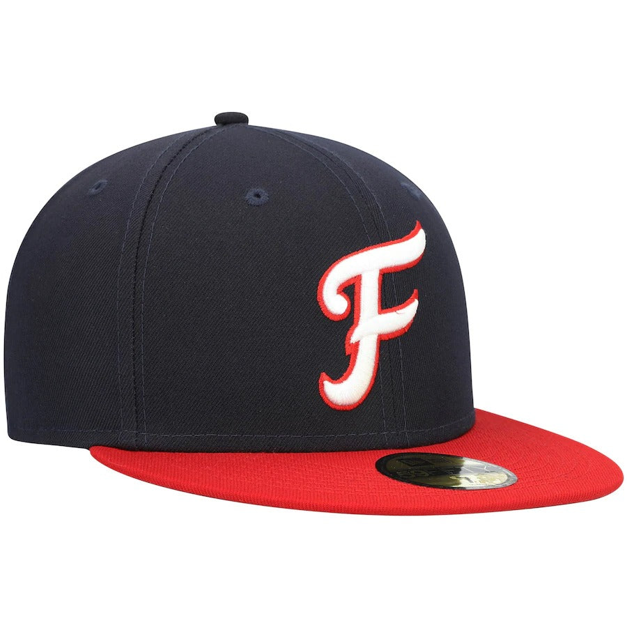 New Era Fredericksburg Nationals Navy Authentic Collection Road 59FIFTY Fitted Hat