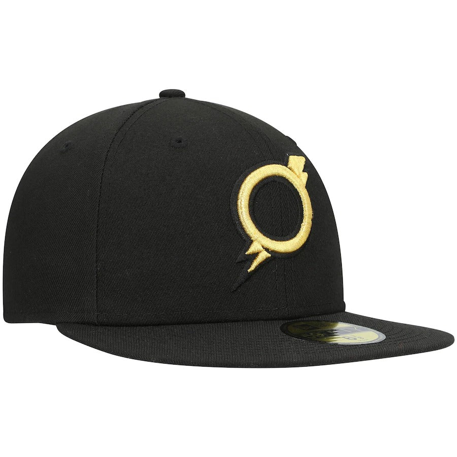 New Era Omaha Storm Chasers Black Authentic Collection Road 59FIFTY Fitted Hat