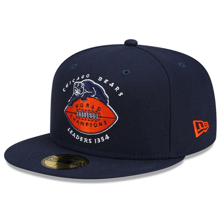 New Era Leaders 1354 x Chicago Bears 1946 Logo Navy/Orange 59FIFTY Fitted Hat