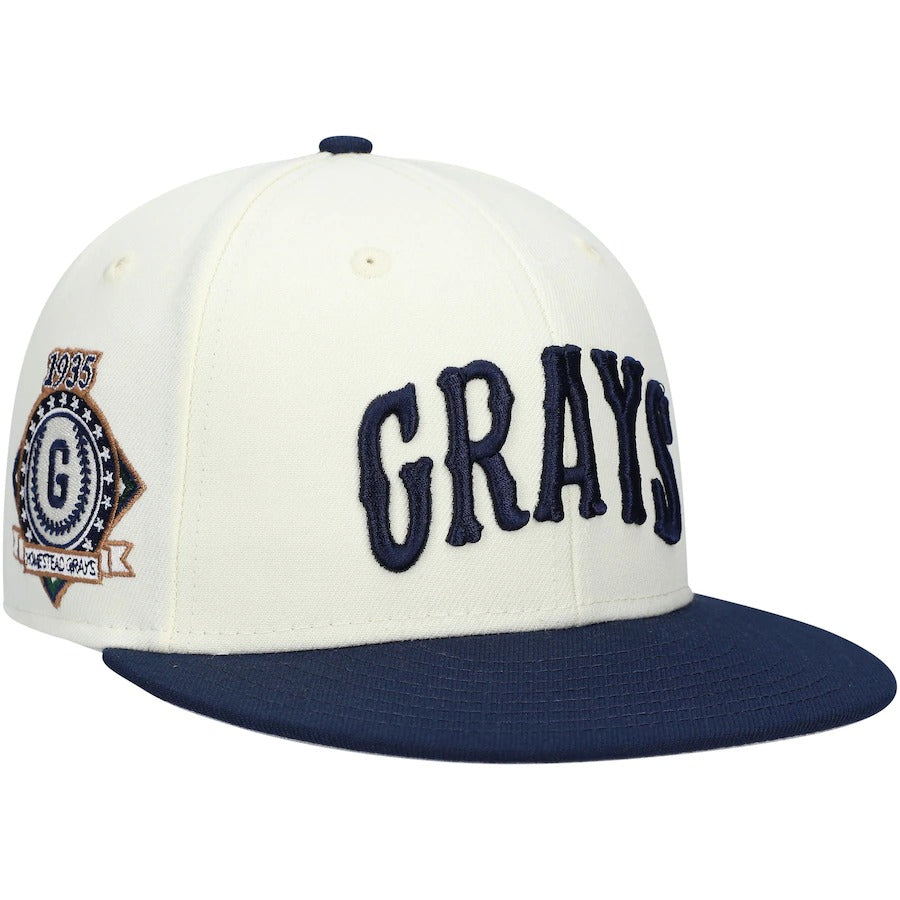 Rings & Crwns  Homestead Grays Team Fitted Hat - Cream/Navy
