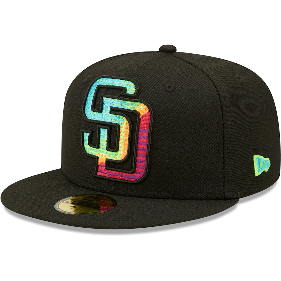 New Era Black San Diego Padres Neon Fill 59FIFTY Fitted Hat