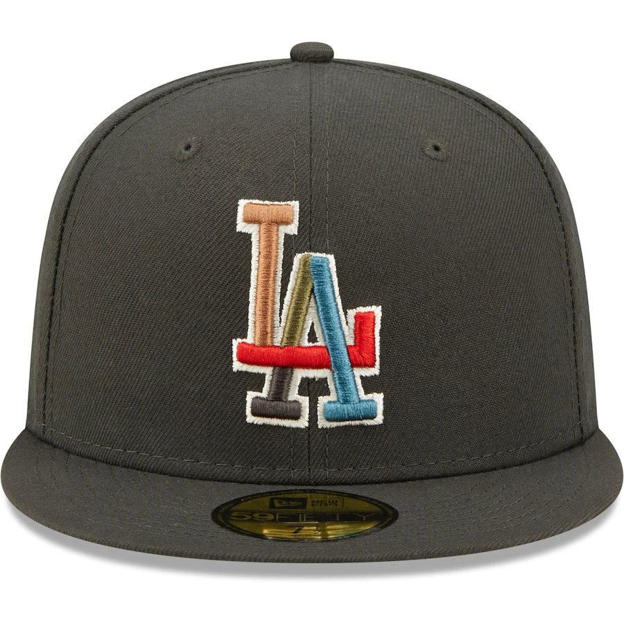 New Era Los Angeles Dodgers Charcoal Multi Color Pack 59FIFTY Fitted Hat