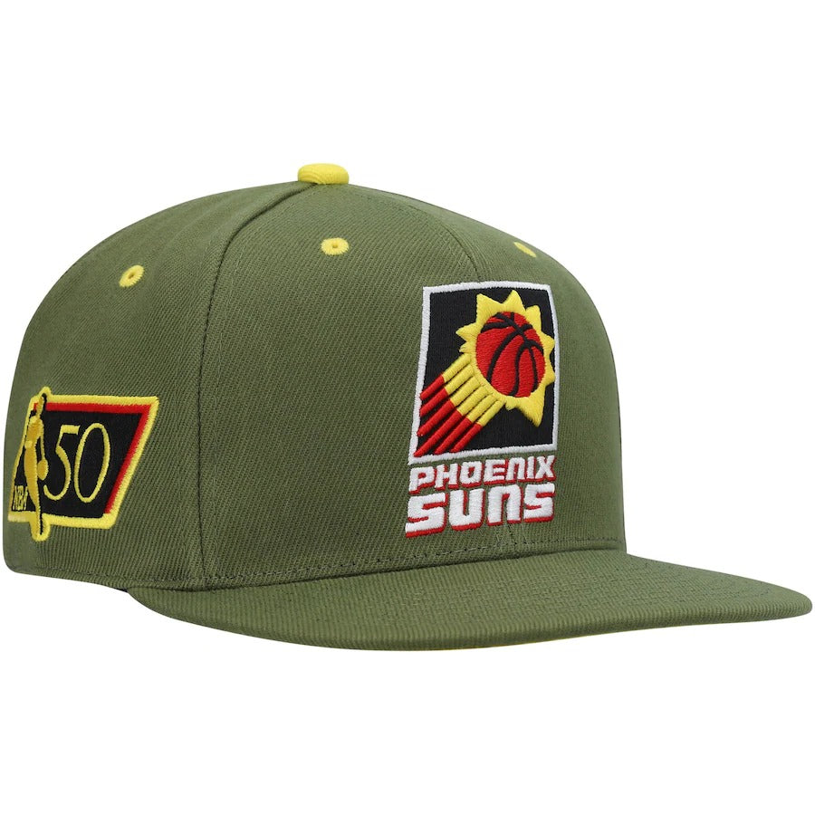 Mitchell & Ness x Lids Phoenix Suns Olive NBA 50th Anniversary Season Hardwood Classics Dusty Fitted Hat