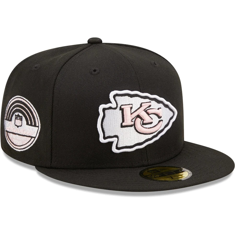 New Era Kansas City Chiefs Black 1980 Pro Bowl Pink Undervisor 59FIFTY Fitted Hat