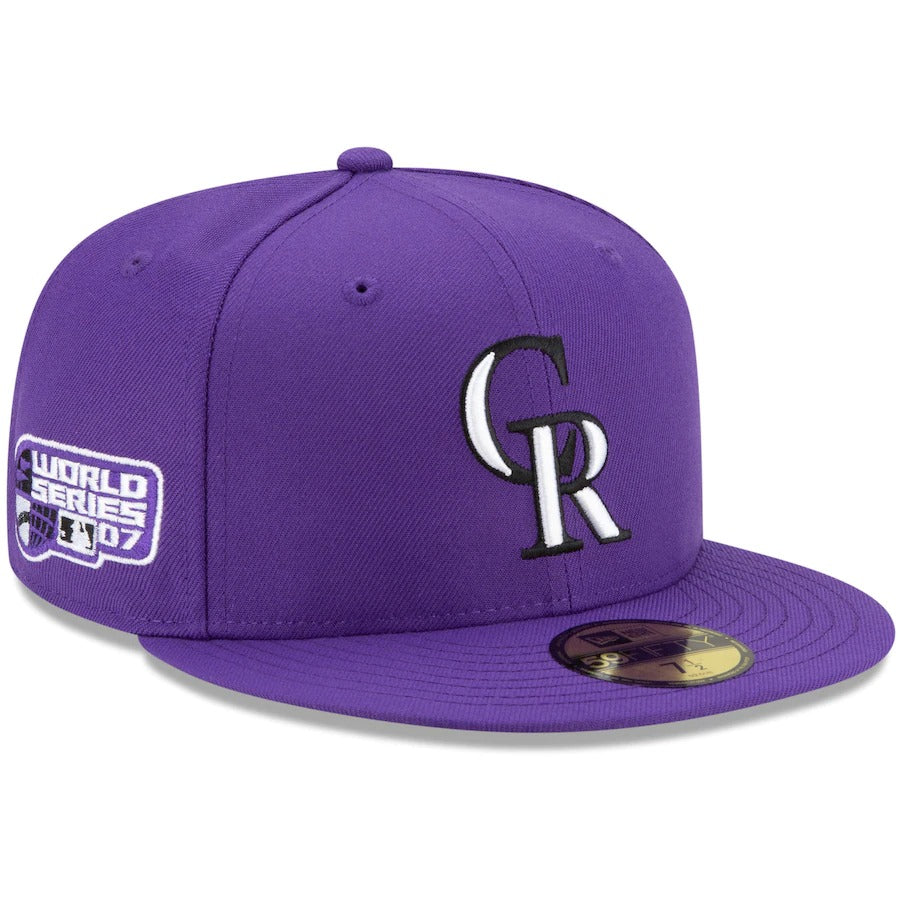 New Era Purple Colorado Rockies Authentic Collection 2007 World Series Replica Floral Undervisor 59FIFTY Fitted Hat