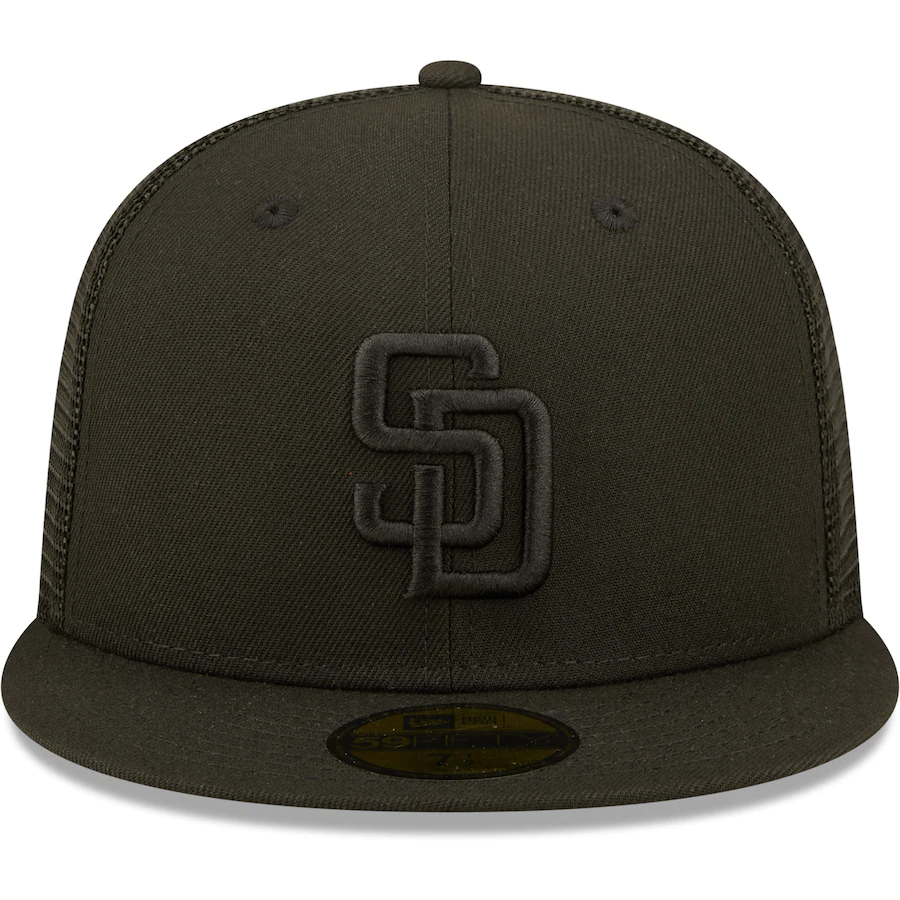 New Era San Diego Padres Blackout Trucker 59FIFTY Fitted Hat