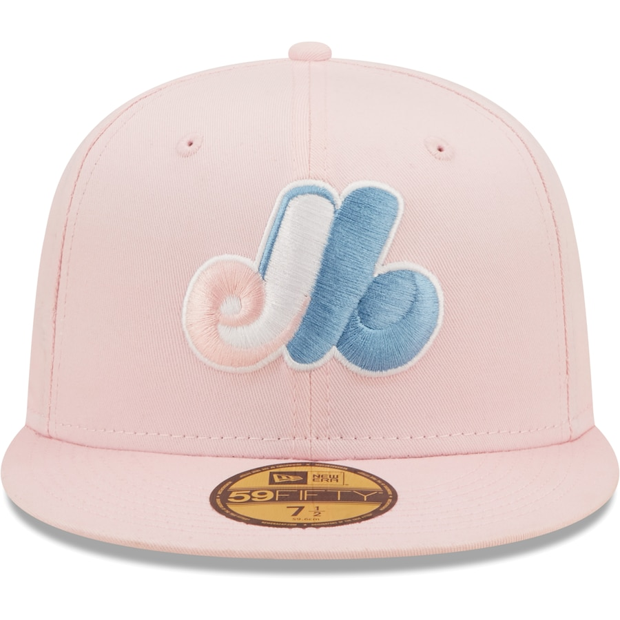 New Era Montreal Expos Pink/Sky Blue 35th Anniversary Cooperstown Collection Undervisor 59FIFTY Fitted Hat