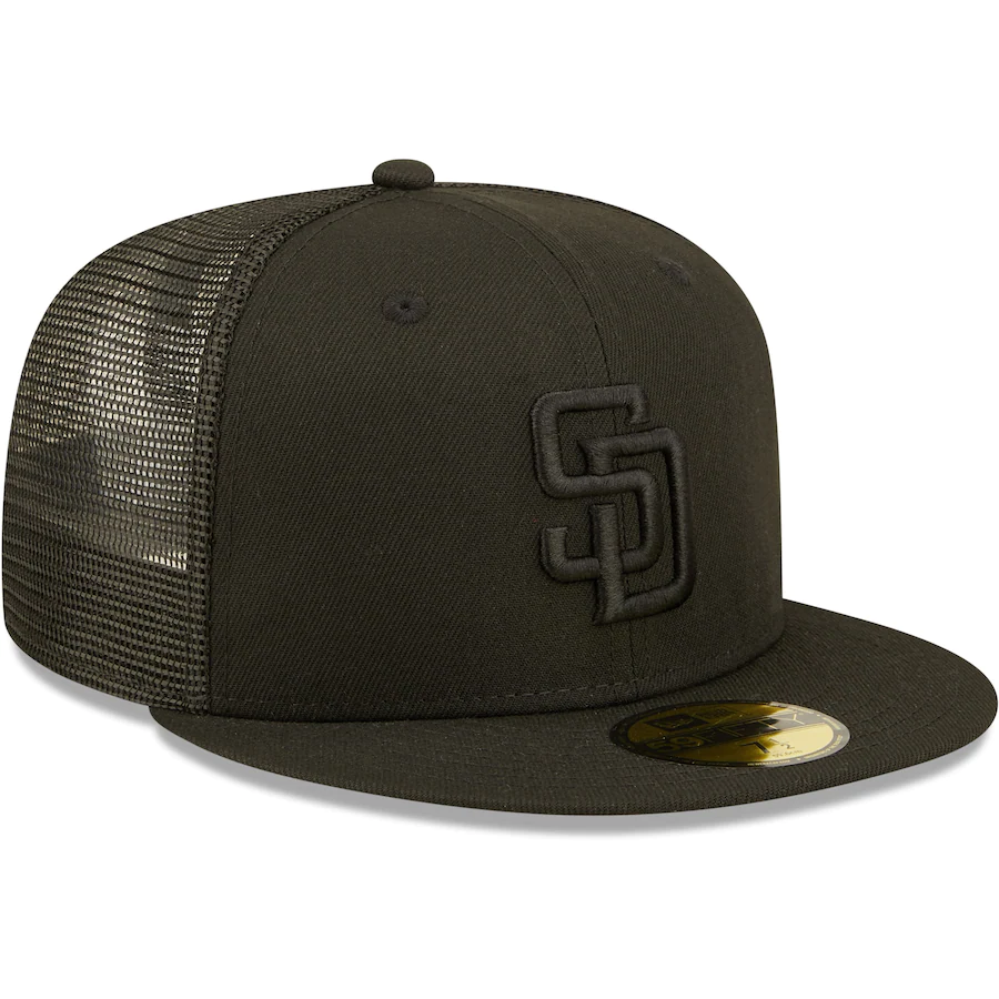 New Era San Diego Padres Blackout Trucker 59FIFTY Fitted Hat
