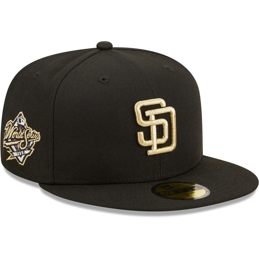 New Era San Diego Padres Black 1998 World Series Metallic Gold Undervisor 59FIFTY Fitted Hat