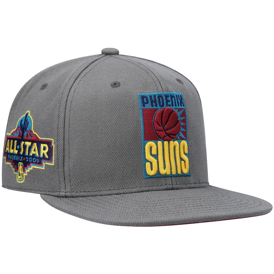 Mitchell & Ness Phoenix Suns Charcoal Hardwood Classics 2009 NBA All-Star Game Carbon Cabarnet Fitted Hat