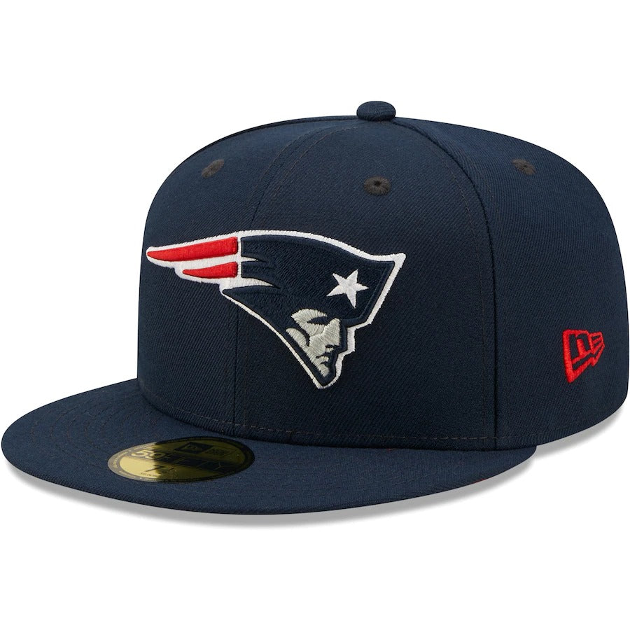 New Era New England Patriots Navy Team 50th Anniversary Patch 59FIFTY Fitted Hat