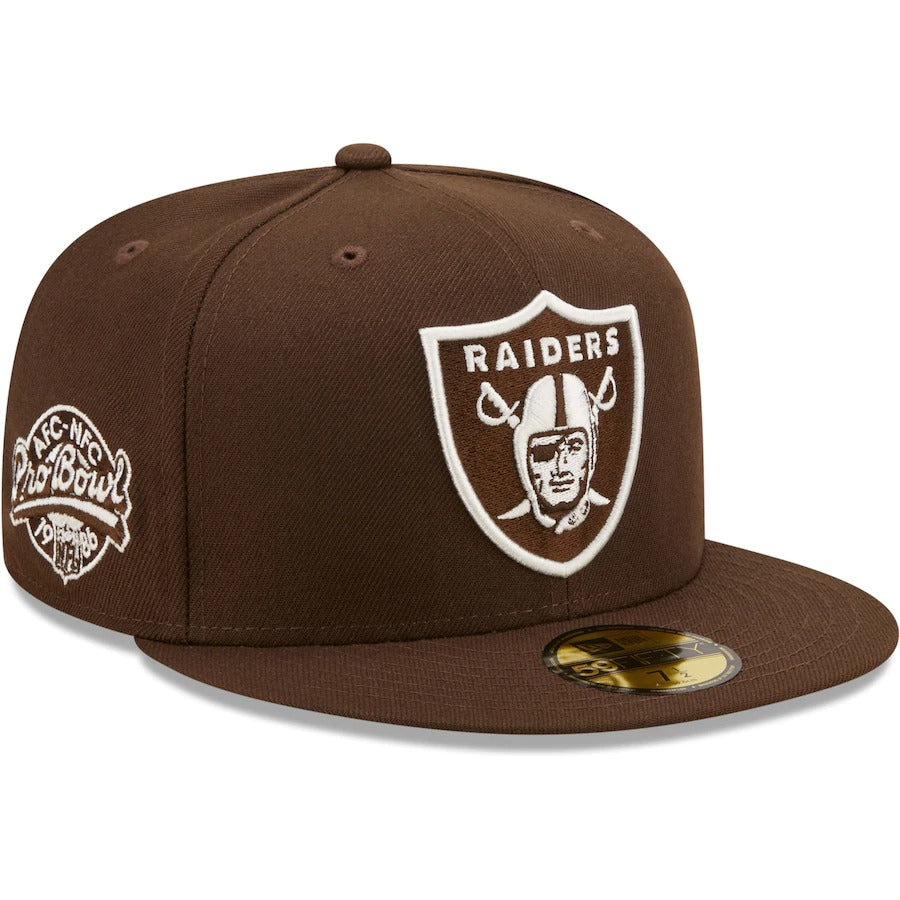 New Era Las Vegas Raiders Brown 1986 Pro Bowl Chrome Undervisor 59FIFTY Fitted Hat