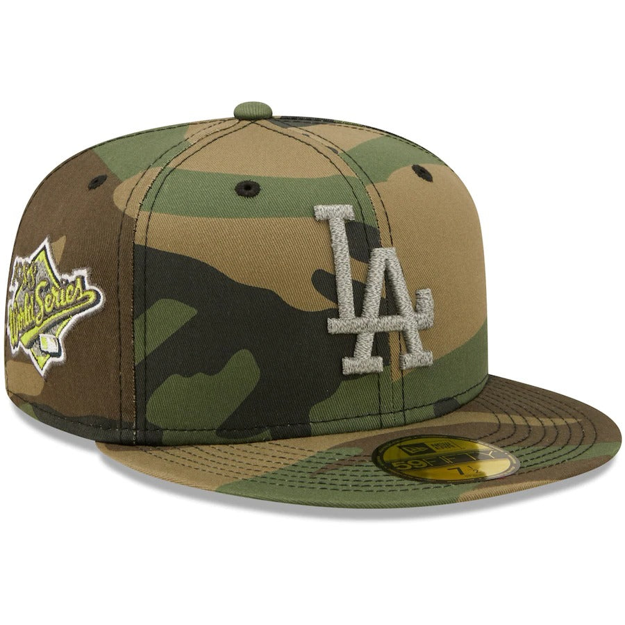 New Era Camo Los Angeles Dodgers 1988 MLB World Series Woodland Reflective Undervisor 59FIFTY Fitted Hat