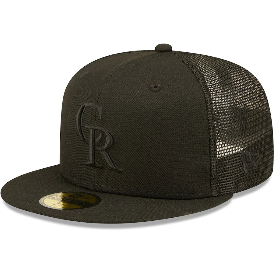 New Era Colorado Rockies Blackout Trucker 59FIFTY Fitted Hat