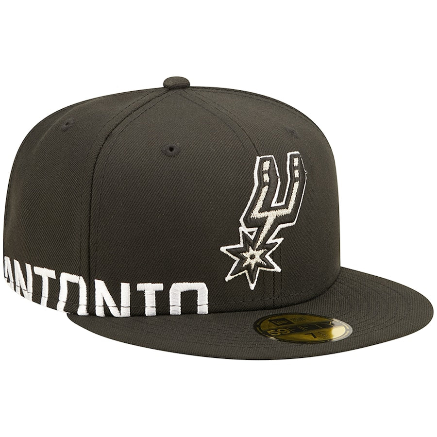 New Era San Antonio Spurs Black Side Split 59FIFTY Fitted Hat