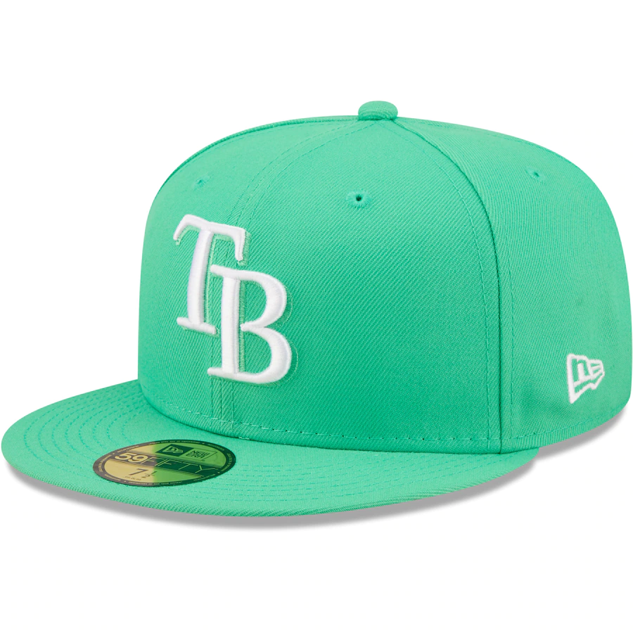 New Era Tampa Bay Rays Island Green Logo White 59FIFTY Fitted Hat