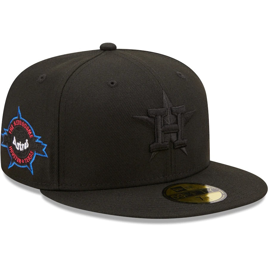 New Era Houston Astros Black The Astrodome Splatter 59FIFTY Fitted Hat