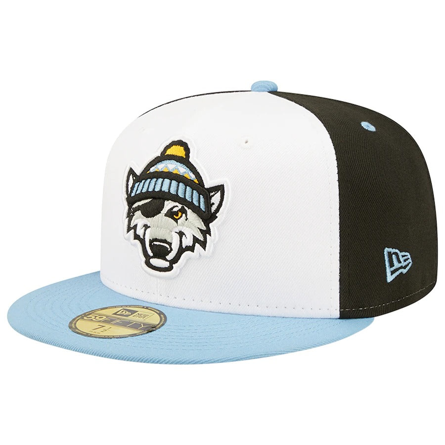 New Era Erie SeaWolves White/Light Blue SnowWolves Theme Night 59FIFTY Fitted Hat