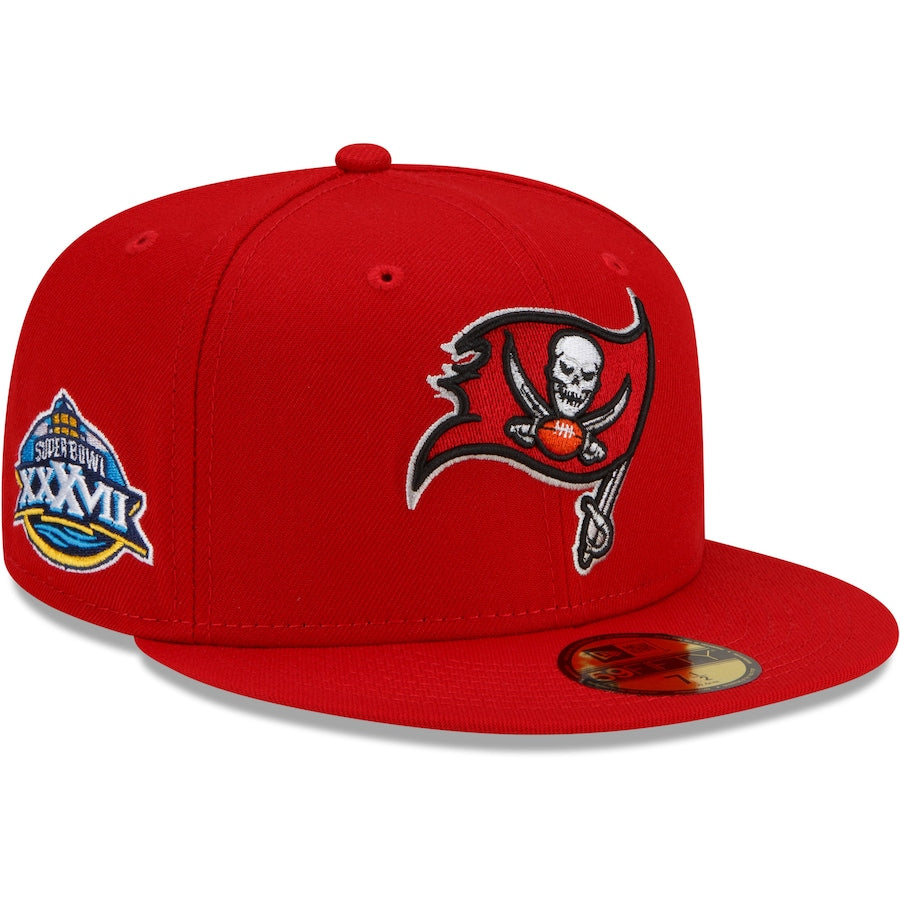 New Era Tampa Bay Buccaneers Red Patch Up Super Bowl XXXVII 59FIFTY Fitted Hat