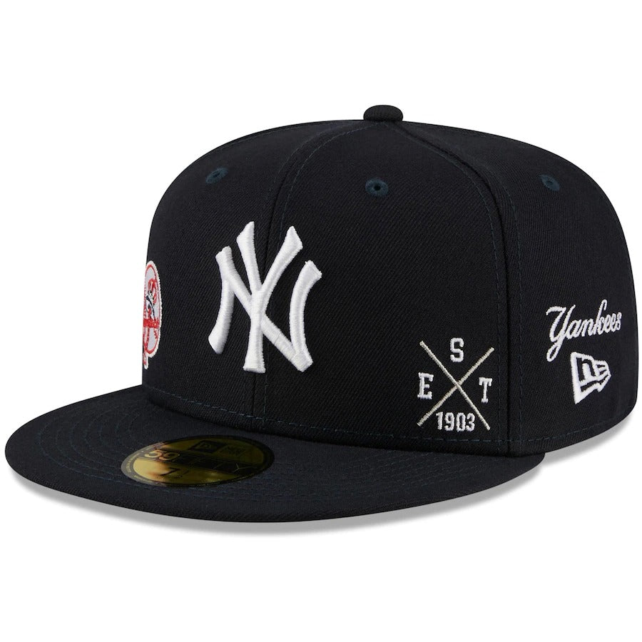 New Era Navy New York Yankees Multi-Logo 59FIFTY Fitted Hat