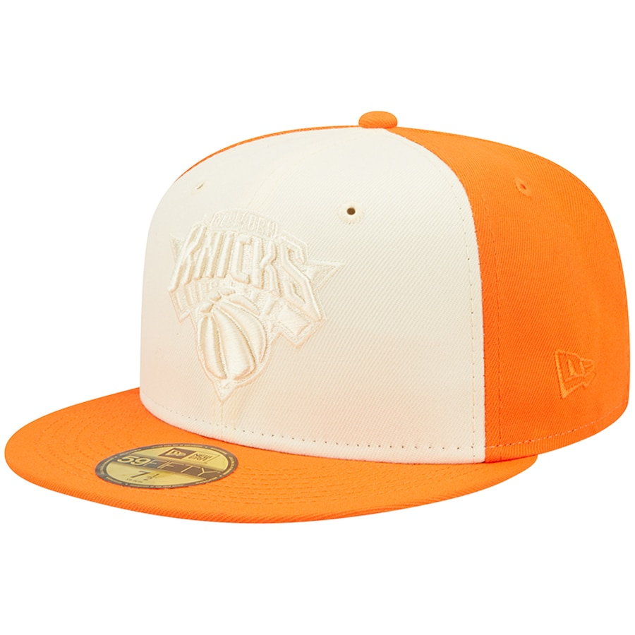 New Era New York Knicks Cream/Orange Cork Two-Tone 59FIFTY Fitted Hat
