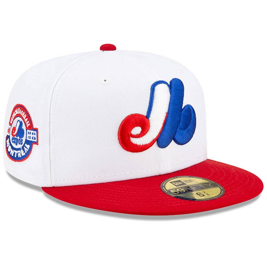 New Era White/Red Montreal Expos Cooperstown Collection Optic Two-Tone 59FIFTY Fitted Hat
