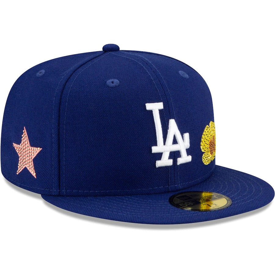 New Era Royal Los Angeles Dodgers Crystal Icons Rhinestone 59FIFTY Fitted Hat