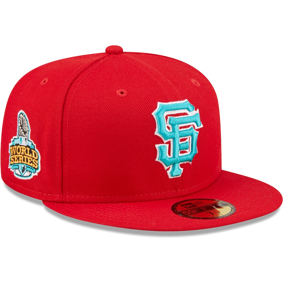 New Era San Francisco Giants 2012 World Series Scarlet/Teal Undervisor 2022 59FIFTY Fitted Hat