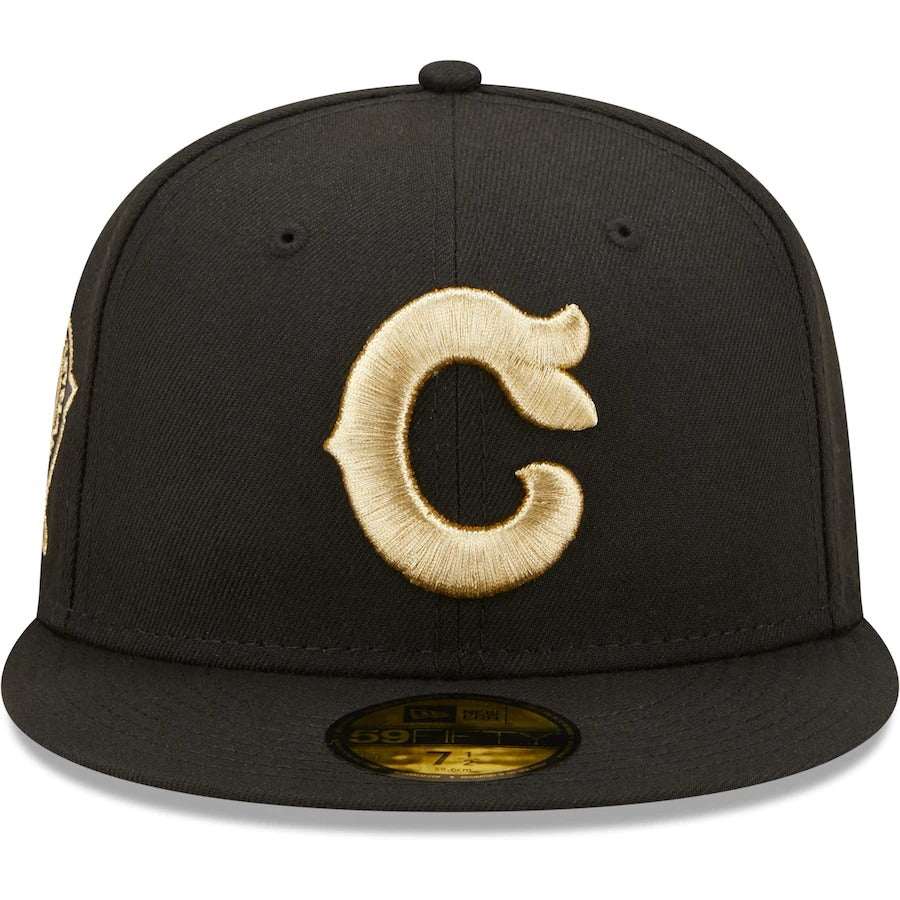New Era Black Cleveland Indians 1935 All-Star Game Metallic Gold Undervisor 59FIFTY Fitted Hat