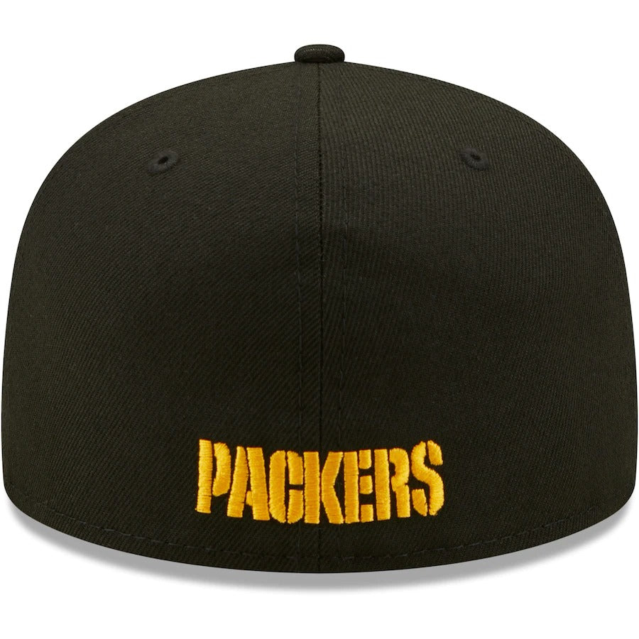 New Era Green Bay Packers Black Omaha 59FIFTY Fitted Hat