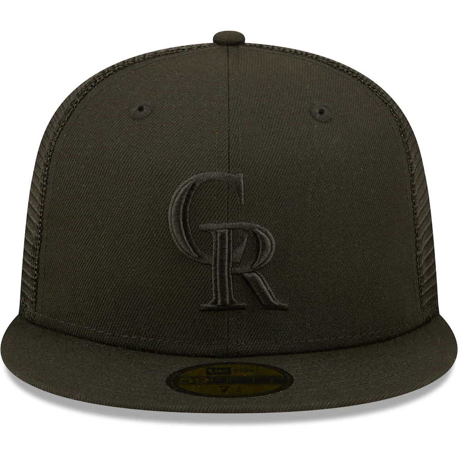 New Era Colorado Rockies Blackout Trucker 59FIFTY Fitted Hat