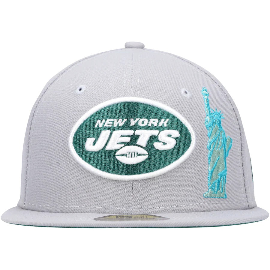 New Era New York Jets Gray City Describe 59FIFTY Fitted Hat