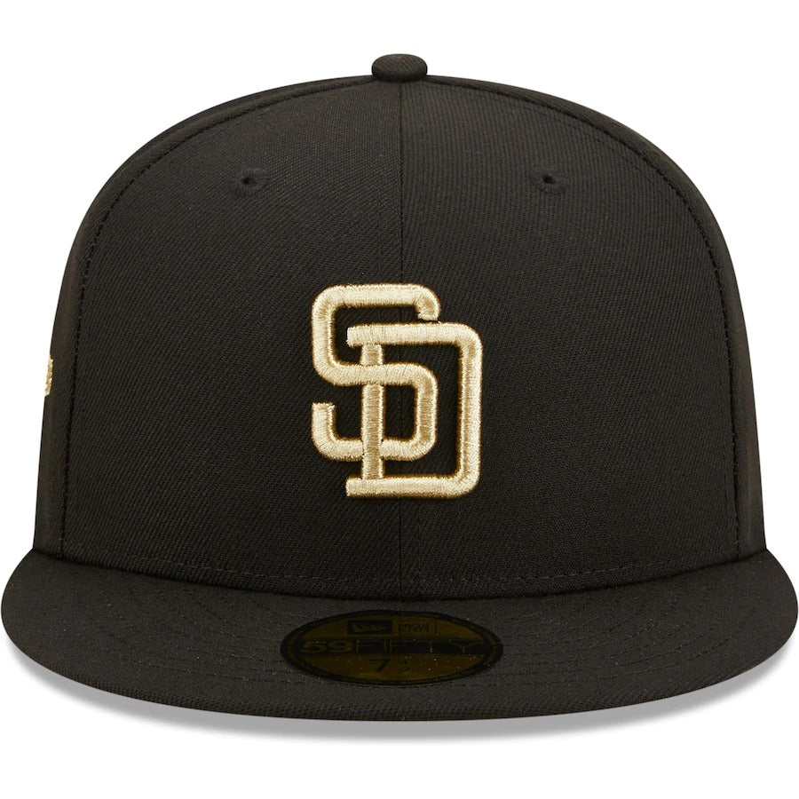 New Era San Diego Padres Black 1998 World Series Metallic Gold Undervisor 59FIFTY Fitted Hat