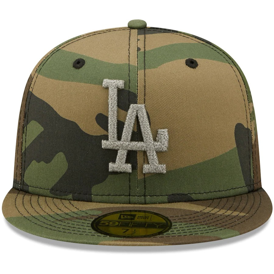 New Era Camo Los Angeles Dodgers 1988 MLB World Series Woodland Reflective Undervisor 59FIFTY Fitted Hat