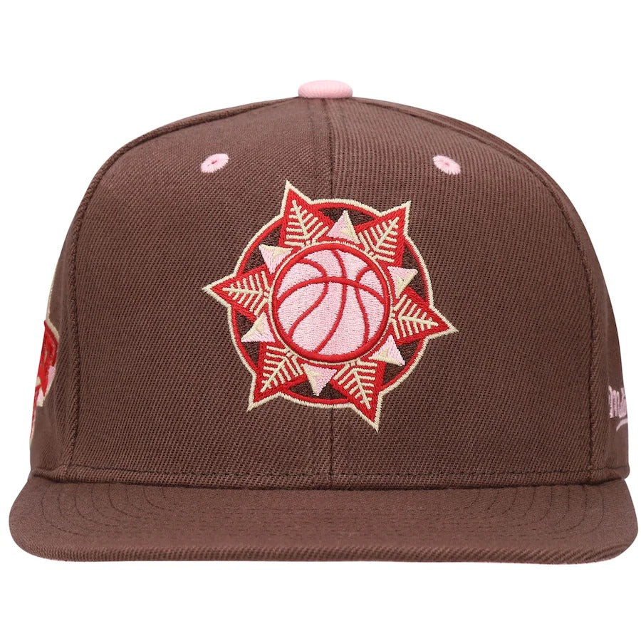 Mitchell & Ness Utah Jazz Brown NBA Draft Hardwood Classics Brown Sugar Bacon Fitted Hat