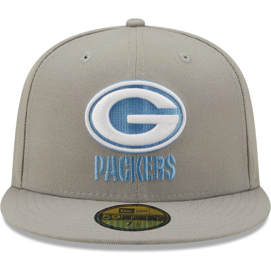 New Era Green Bay Packers Gray Super Bowl XLV Sky Blue Undervisor 59FIFTY Fitted Hat