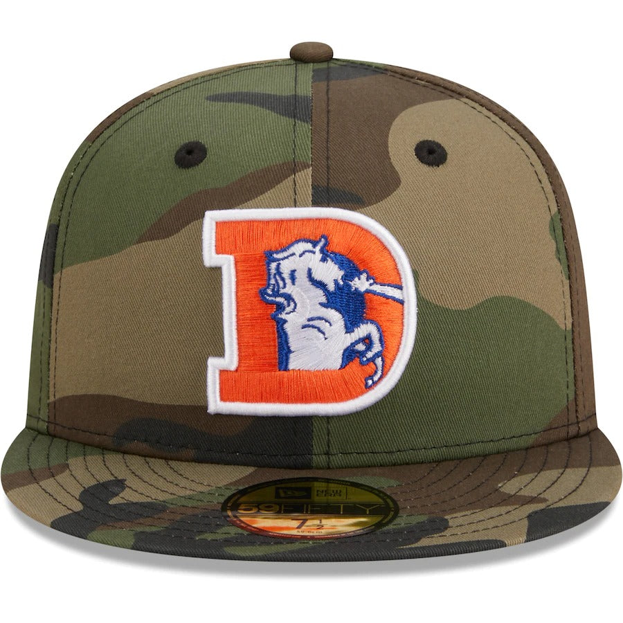 New Era Denver Broncos Camo Woodland 2021 59FIFTY Fitted Hat