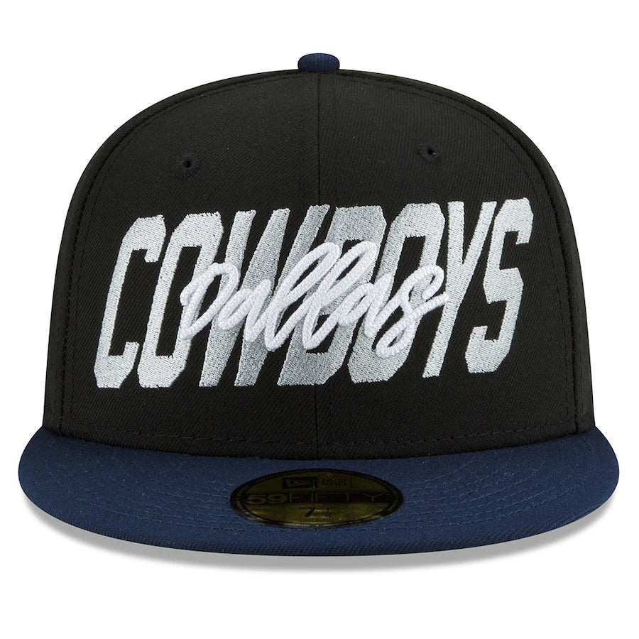 New Era Dallas Cowboys Black/Navy 2022 NFL Draft On Stage 59FIFTY Fitted Hat