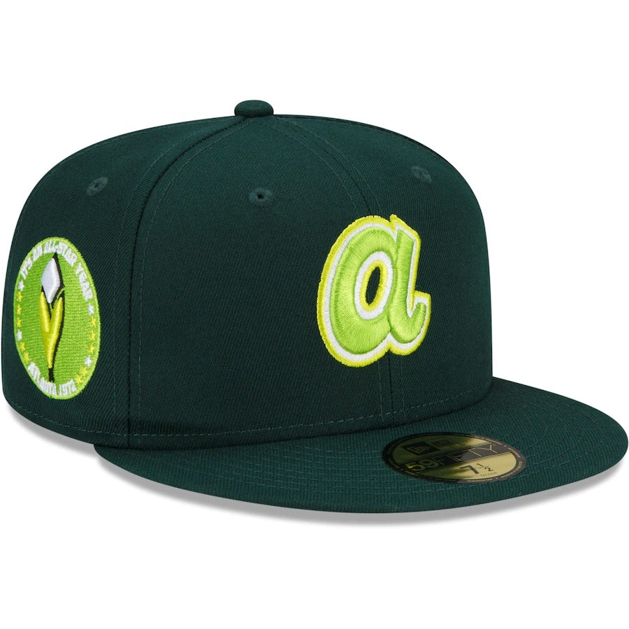 New Era Atlanta Braves Green 1972 MLB All-Star Game Color Fam Lime Undervisor 59FIFTY Fitted Hat