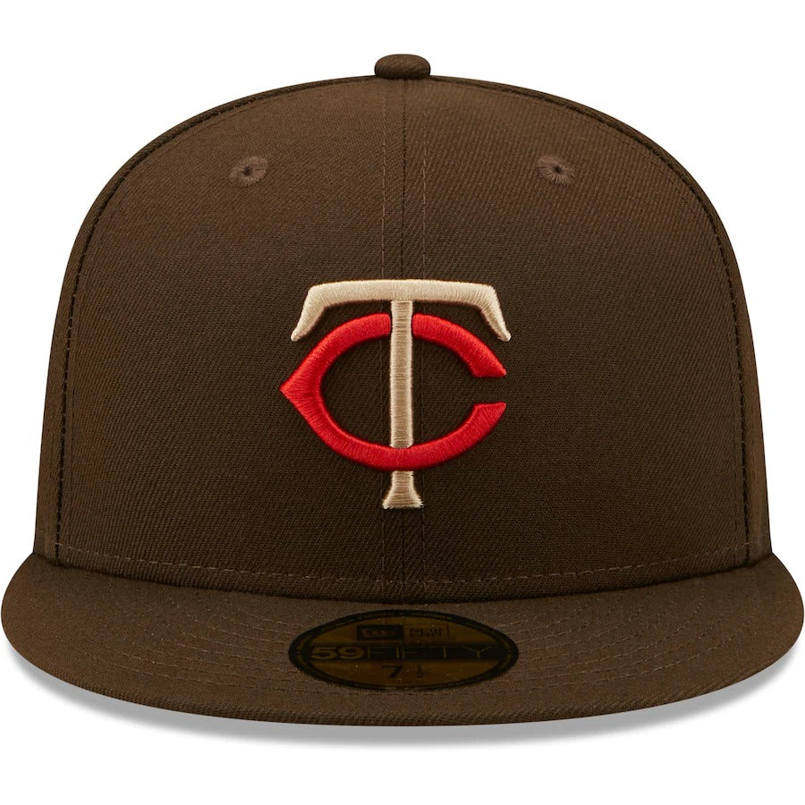 New Era Minnesota Twins Brown 40th Anniversary Team Scarlet Undervisor 59FIFTY Fitted Hat