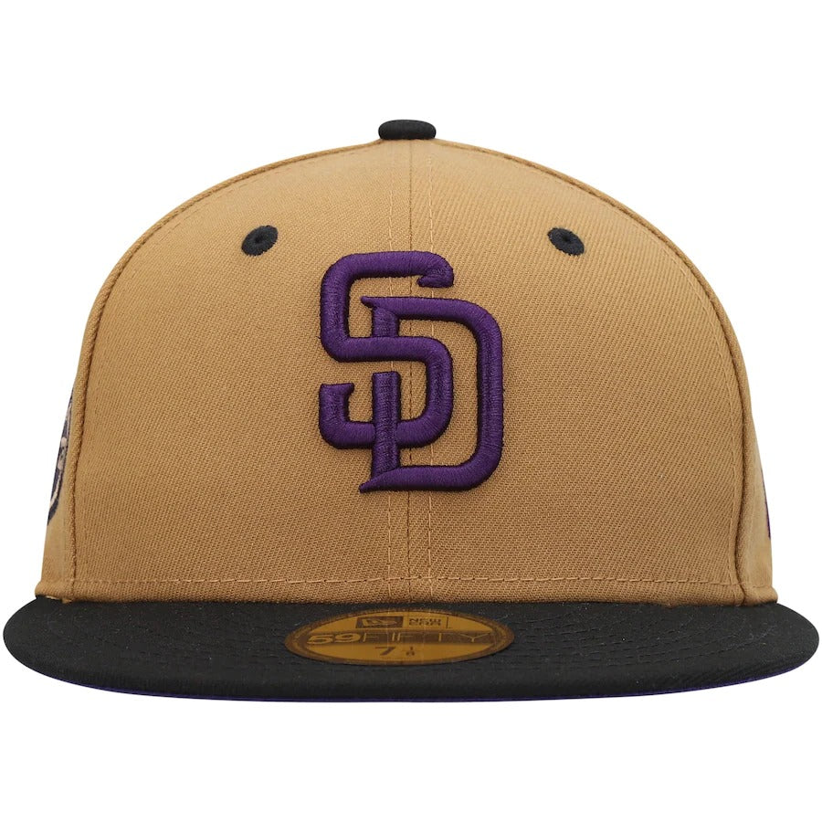 New Era San Diego Padres Tan 50th Anniversary Purple Undervisor 59FIFTY Fitted Hat