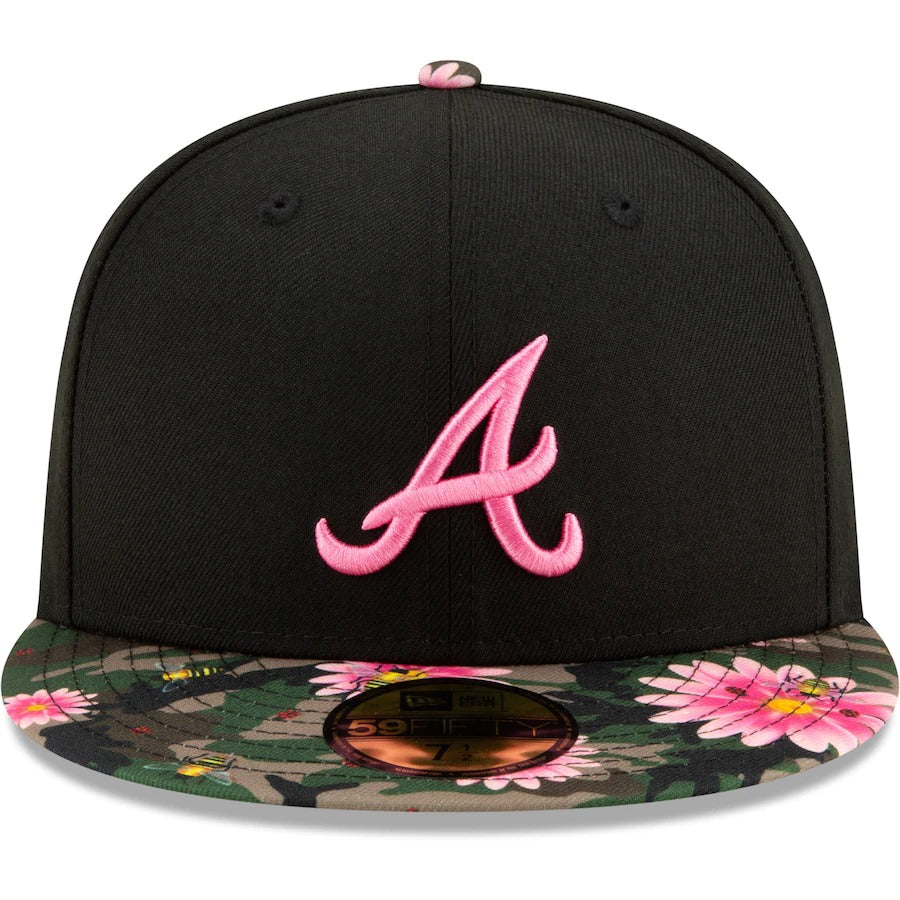 New Era Black Atlanta Braves Floral Morning 59FIFTY Fitted Hat