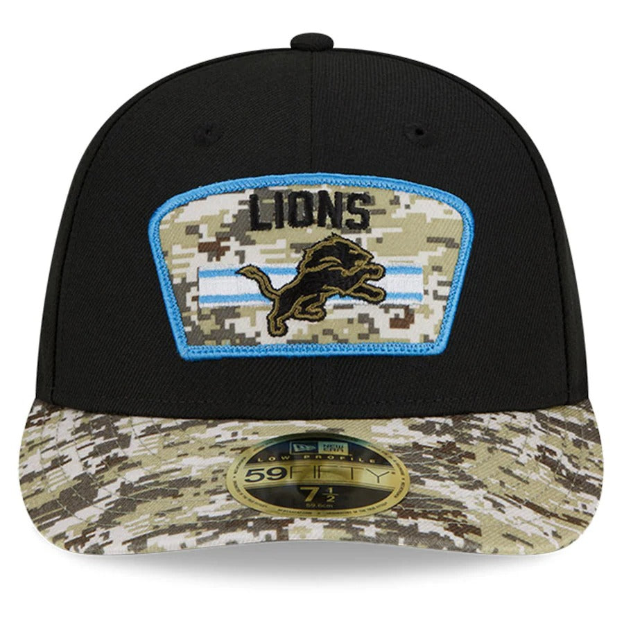 New Era Black/Camo Detroit Lions 2021 Salute To Service Low Profile 59FIFTY Fitted Hat