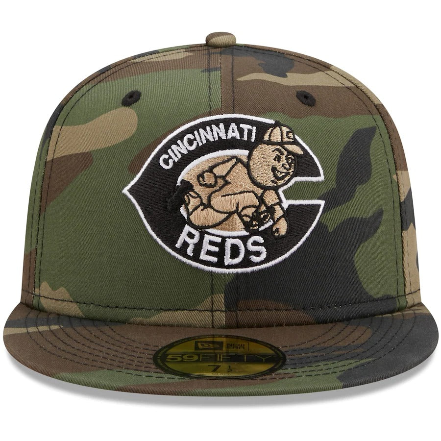 New Era Cincinnati Reds Camo 1970 MLB All-Star Game Flame Undervisor 59FIFTY Fitted Hat