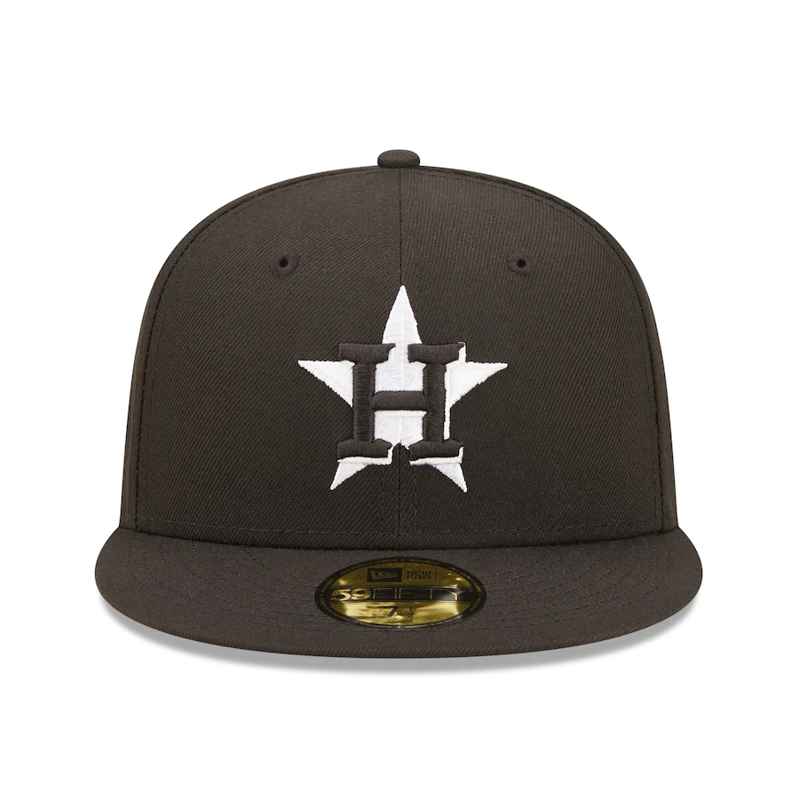 New Era Houston Astros Black Team Logo 59FIFTY Fitted Hat