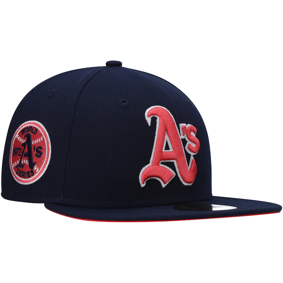 New Era Oakland Athletics Navy 1972 World Series Lava Undervisor 59FIFTY Fitted Hat
