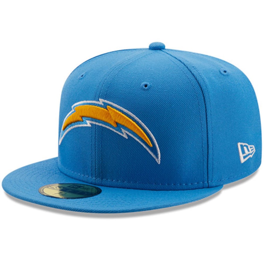 New Era Powder Blue Los Angeles Chargers 2004 Pro Bowl Patch Gold Undervisor 59FIFY Fitted Hat