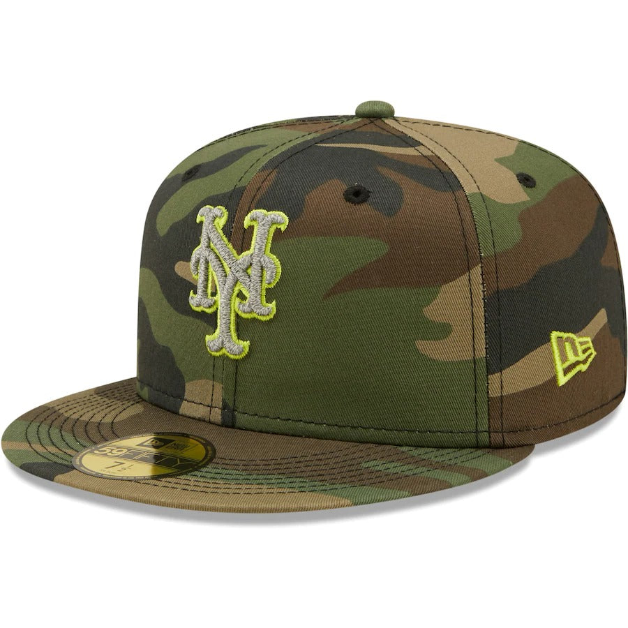 New Era New York Mets Camo Cooperstown Collection 1986 World Series Woodland Reflective Undervisor 59FIFTY Fitted Hat